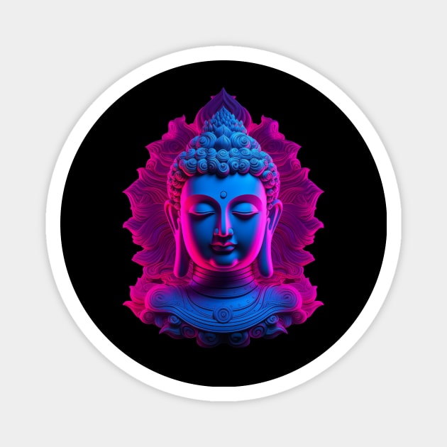 Neon buddha Magnet by CheekyClothingGifts